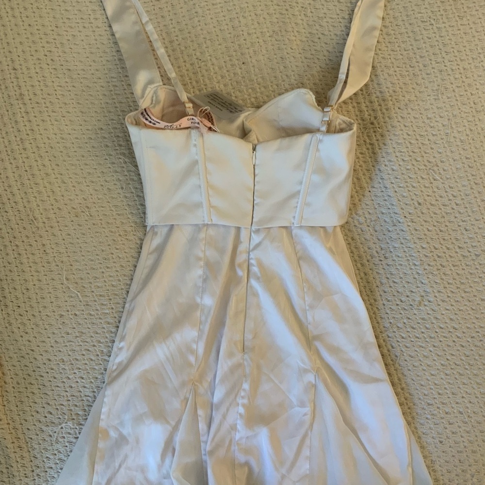 Oh Polly Delphine White Ivory Silky Corset Mini Dress Bridal NWT Size 0 - Picture 10 of 12